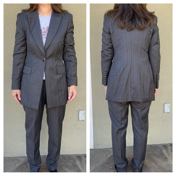 Escada vintage 90s pinstripe wool pantsuit